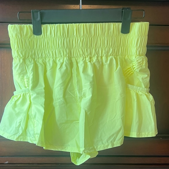 Free People Get Your Flirt On Shorts - XS - Neon Yellow / Citrus  (Like New, OO) - Picture 1 of 2